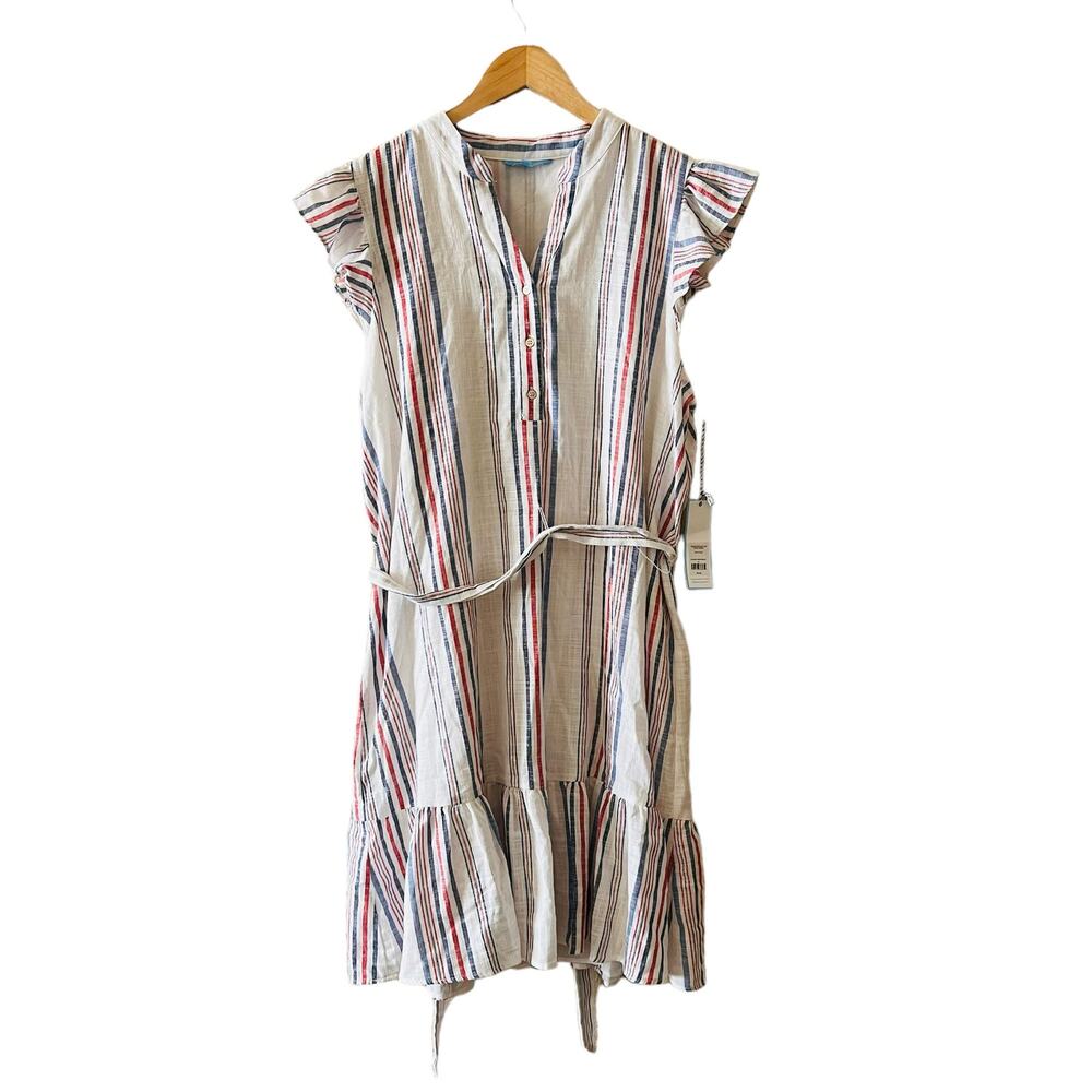 Draper James Striped Midi Dress - White and Blue - Picture 2 of 8